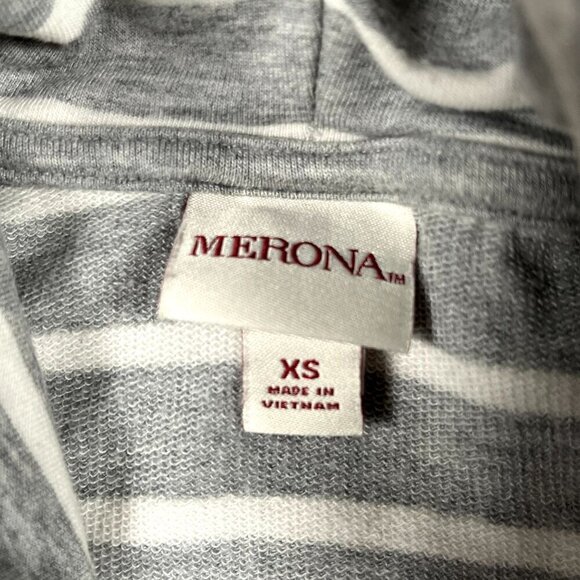 Merona Grey Striped Turtleneck Shirt Size XS - Picture 3 of 4